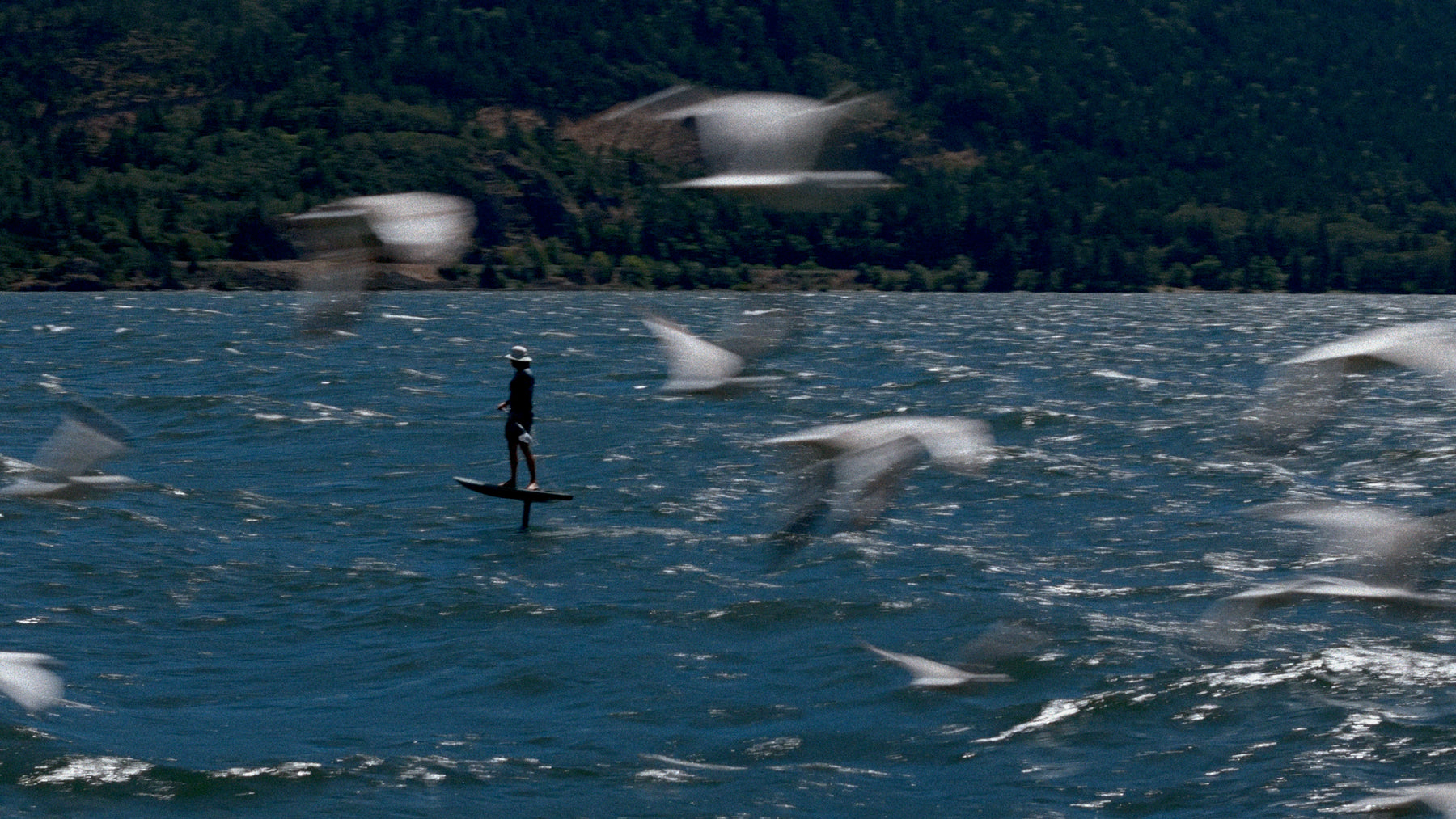 Hydrocraft foilboard riding on the ocean